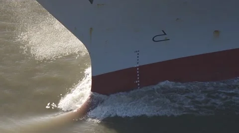 Ship: shot of ship bow wave. CU Stock Footage 61895565