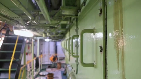 Ship Side of the Main Engine Stock Footage 222283658
