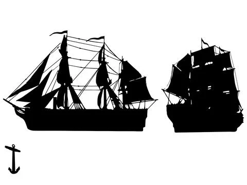 Ship silhouette Stock Illustration