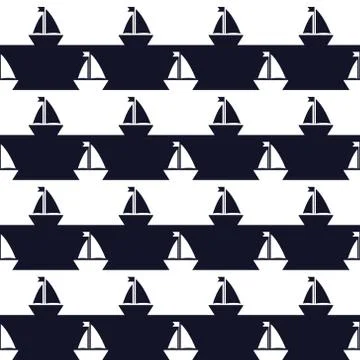 Ship silhouettes Stock Illustration