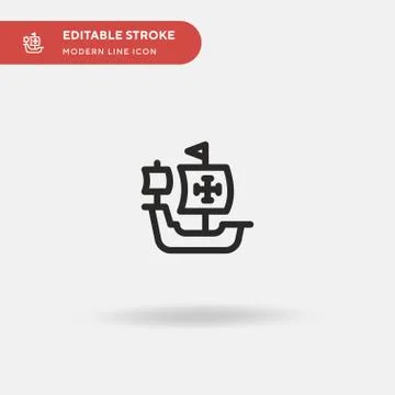 Ship Simple vector icon. Illustration symbol design template for web mobile U Stock Illustration