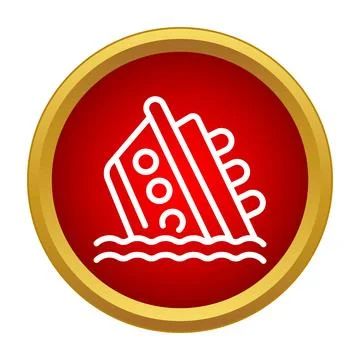 Ship sinking icon representing maritime disaster emergency Stock Illustration