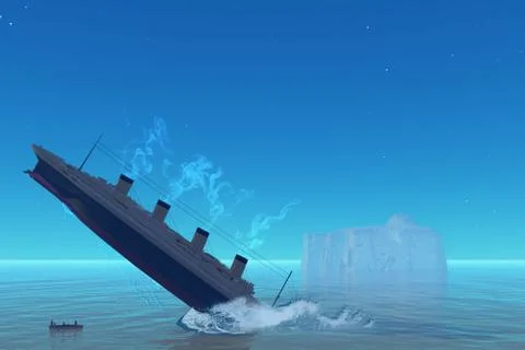 Ship sinking 스톡 일러스트