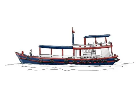 Ship sketch for your design Stock Illustration