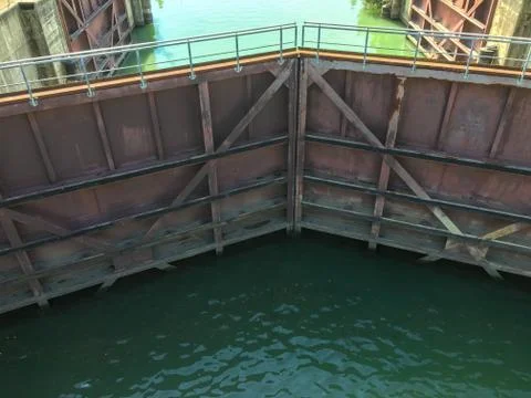 A ship sluice in venice Stock Photos
