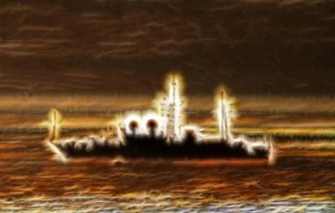 Ship in solar wind Stockillustratie