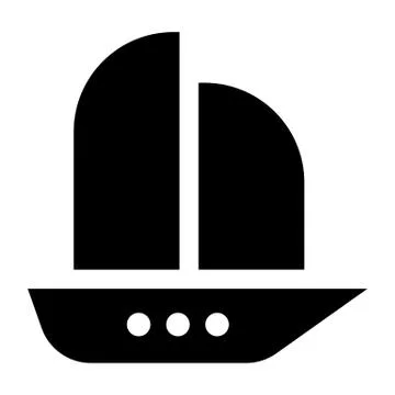 Ship solid icon. Boat vector illustration isolated on white. Sailing ship glyph Stock Illustration
