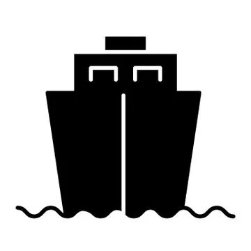 Ship solid icon. Liner vector illustration isolated on white. Cruise glyph style Stock Illustration