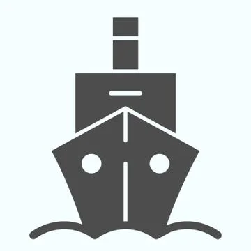 Ship solid icon. Voyage illustration isolated on white. Sea cruise glyph style 스톡 일러스트