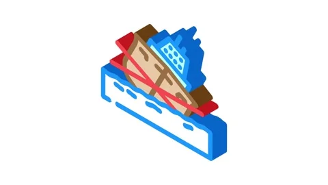 Ship stability marine isometric icon animation Stock Footage 327290469