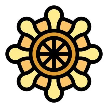 Ship steering wheel controlling navigation and direction on sea Stock Illustration