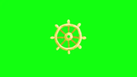 Ship Steering Wheel Green Screen Footage Видео 336260611
