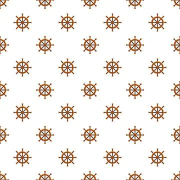 Ship steering wheel helm nautical seamless pattern Stock Illustration