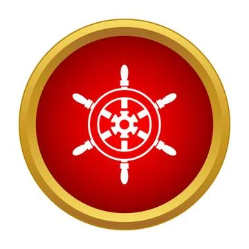 Ship steering wheel icon navigating maritime vessel Stock Illustration