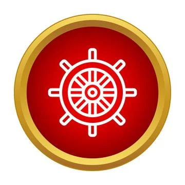 Ship steering wheel icon navigating maritime cruise direction Stock Illustration