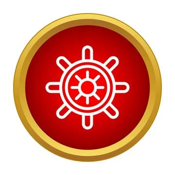 Ship steering wheel icon representing nautical navigation and control Stock Illustration