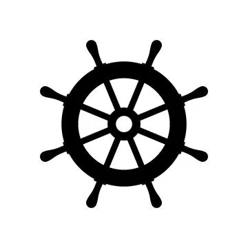 Ship steering wheel icon on a white background. Stock Illustration