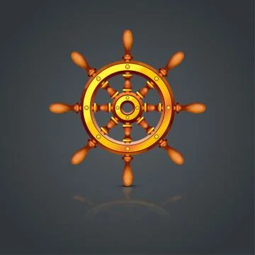 Ship steering wheel Illustrazione stock