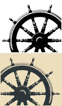 Ship steering wheel illustrations Stock Illustration