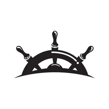 Ship steering wheel logo. Stock Illustration