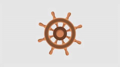 Ship Steering Wheel Rotating Animation Stock Footage 303512870