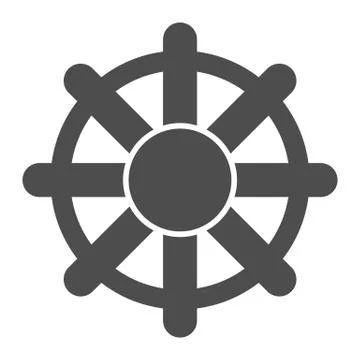 Ship steering wheel solid icon. Boat steering wheel vector illustration isolated Illustration