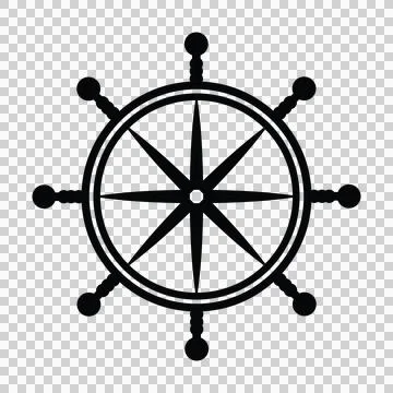 Ship Steering Wheel With Spokes And Nautical Illustrazione stock