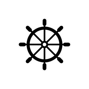 Ship steering wheel. Vector icon on white background Stock Illustration