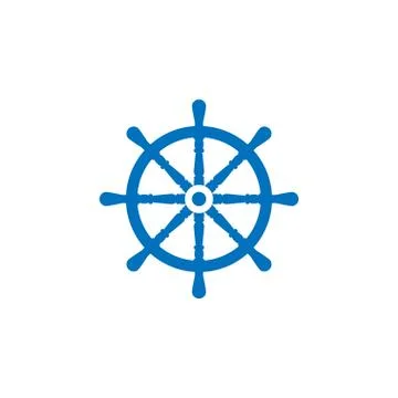Ship steering wheel. Vector illustration, flat design. Stock Illustration