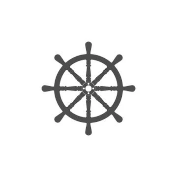 Ship steering wheel. Vector illustration, flat design. Stock Illustration