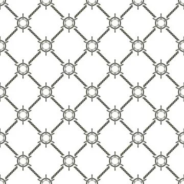 Ship Steering Wheels Vector Seamless Pattern Stock Illustration