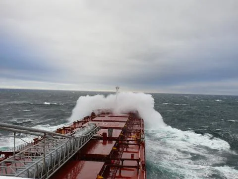 Ship in a storm Stock Photos