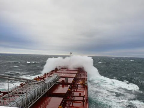 Ship in a storm Stock Photos