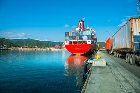 Ship stranded in port Stock Photos