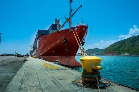 Ship stranded in port Stock Photos