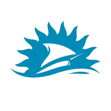 Ship in the sun abstract sign Stock Illustration