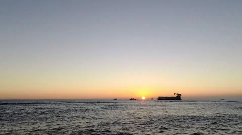 Ship sunset Stock Footage 46629935