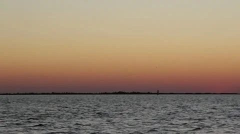 Ship at sunset near mole Stock Footage 22008988