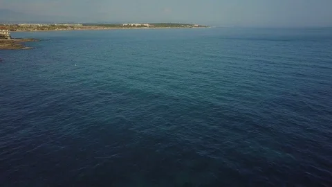 The ship swims forward, the drone flies back. In the background there is a Stock Footage 93297042