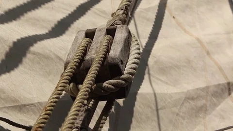 Ship tackle, ropes, details 스톡 동영상 78026904