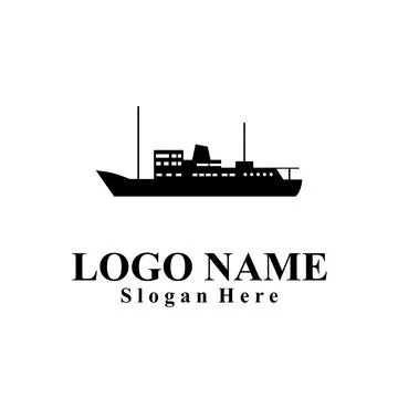 Ship-themed vector logo suitable for marine companies Illustrazione stock