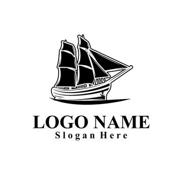 Ship-themed vector logo suitable for marine companies Illustrazione stock