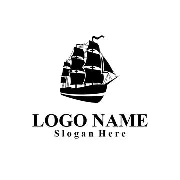 Ship-themed vector logo suitable for marine companies Illustrazione stock