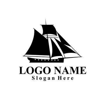 Ship-themed vector logo suitable for marine companies Illustrazione stock