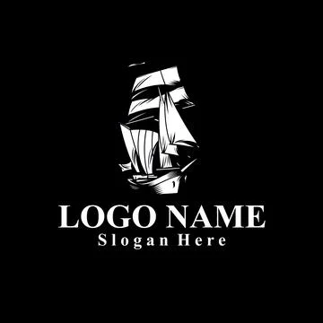 Ship-themed vector logo suitable for marine companies Illustrazione stock