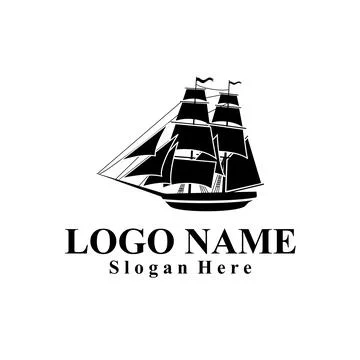 Ship-themed vector logo suitable for marine companies Illustrazione stock