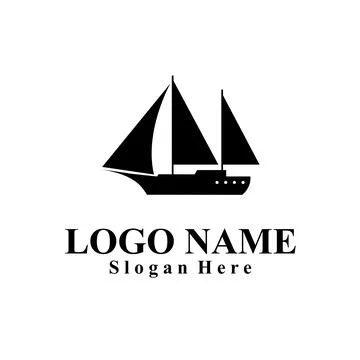 Ship-themed vector logo suitable for marine companies Illustrazione stock
