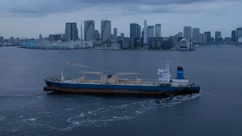 Ship In Tokyo Bay Stock Footage 110820540