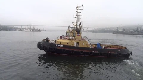 Ship tow Vídeo Stock 74751399