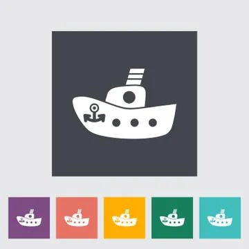Ship toy flat icon Stock Illustration